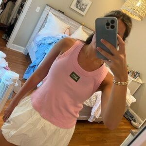 daily drills pink logo tank medium large